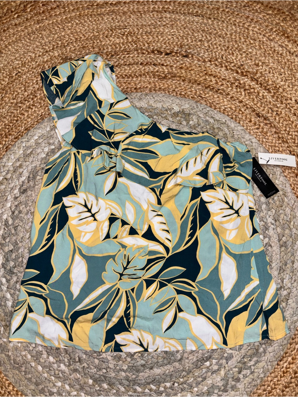 Liverpool Tropical Print Bermuda Shorts - Teal, Yellow & White